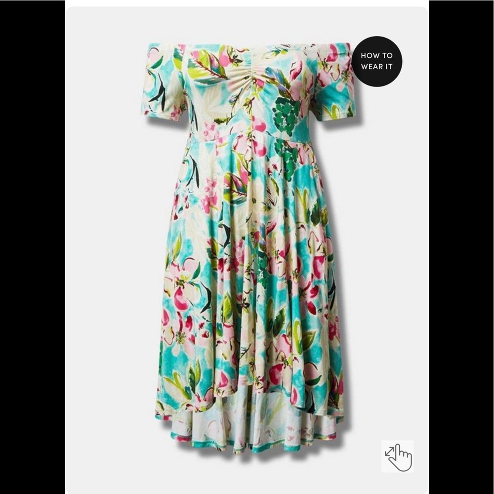 NWT - Torrid Off Shoulder Skater Dress